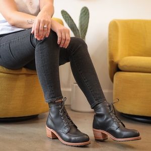 Red Wing Black Leather Heeled Clara Boots
